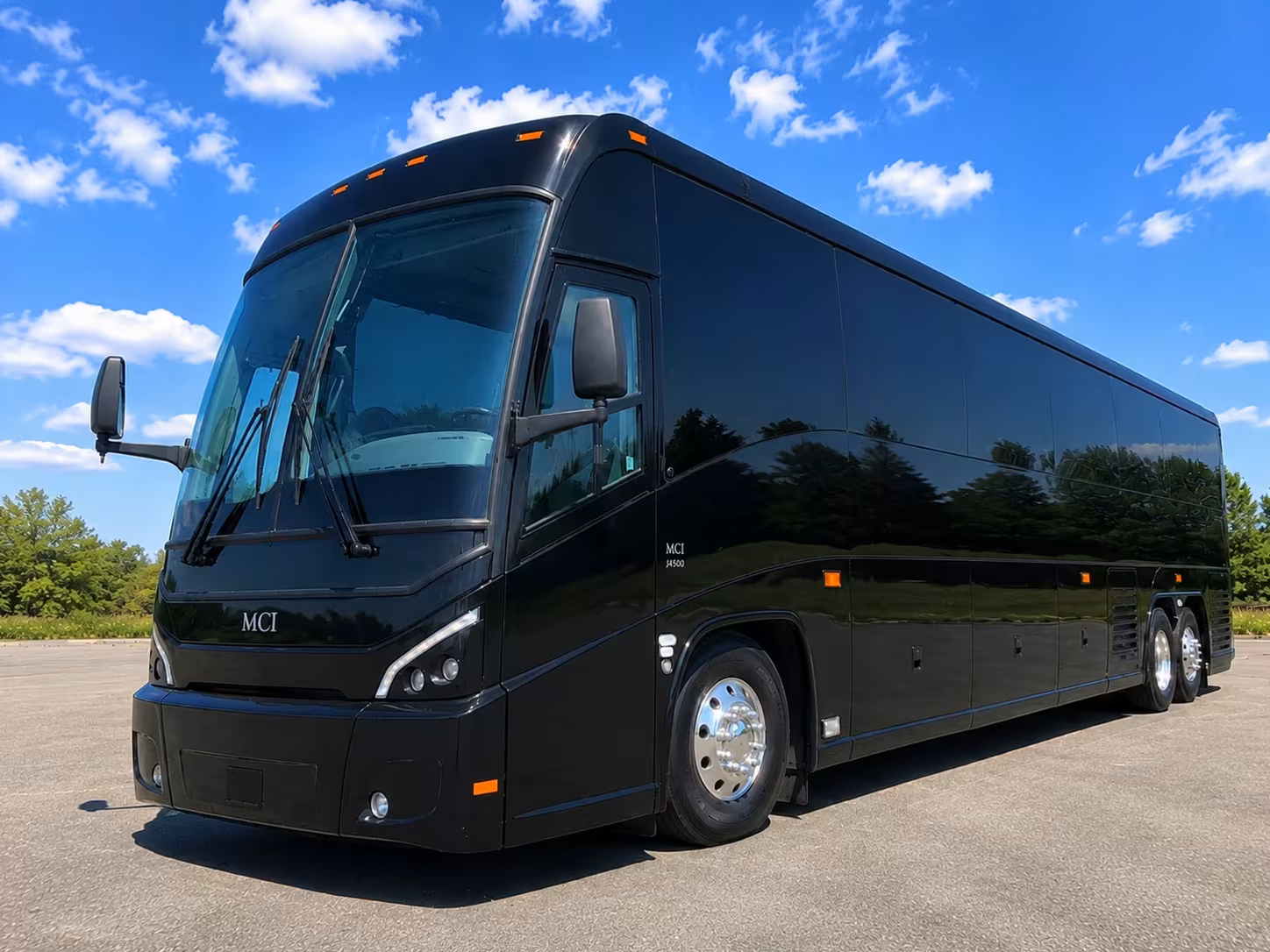 upland charter bus rental exterior