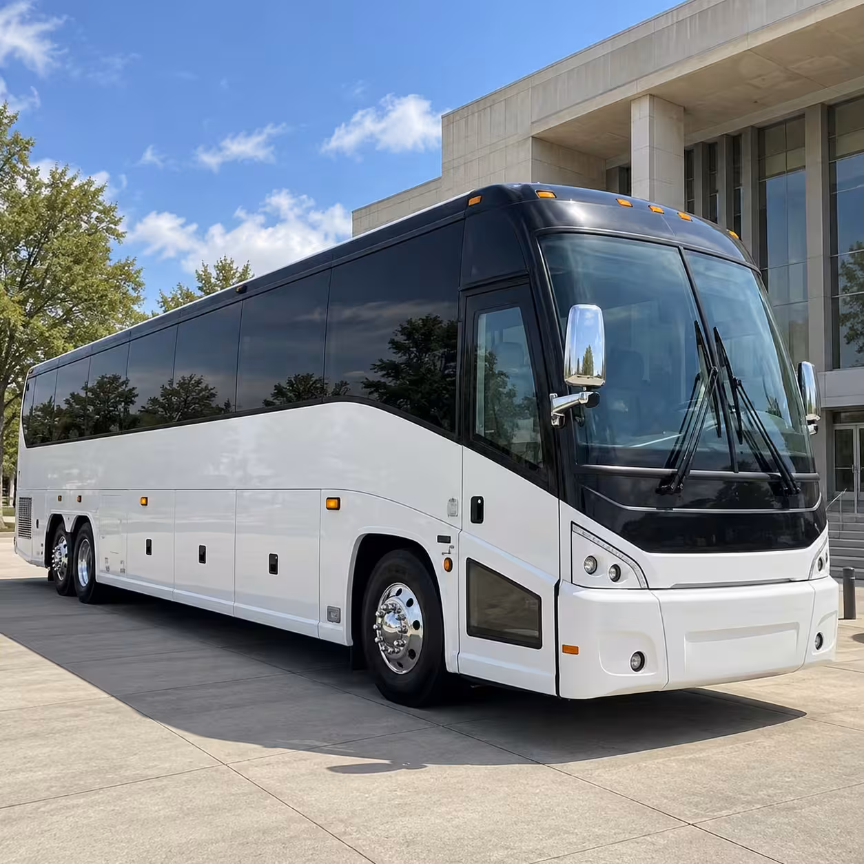 upland wedding shuttle buses between hotels and venues
